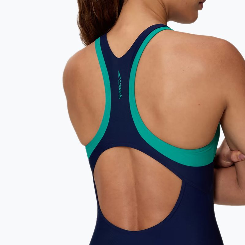 Dámske jednodielne plavky Speedo Colorblock Racerback peacoat/peacock teal 4