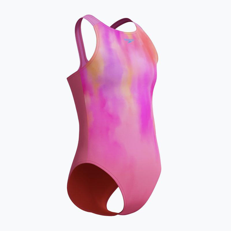 Detský jednodielny plavkový úbor Speedo Print Pulseback ružový/neónový fialový 5