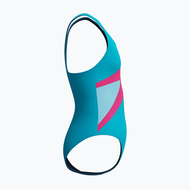 Detské jednodielne plavky Speedo Hyperboom Butterfly Back Mayan Blue/Margarita Pink 4