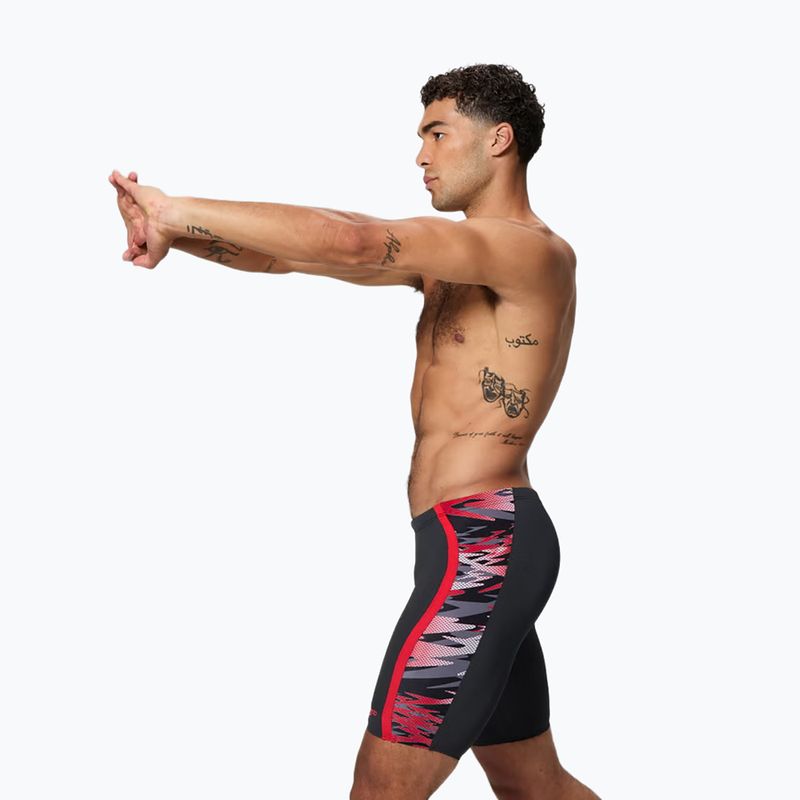 Pánske plavky jammer Speedo Hyper Boom Splice anthracite/high risk red 2