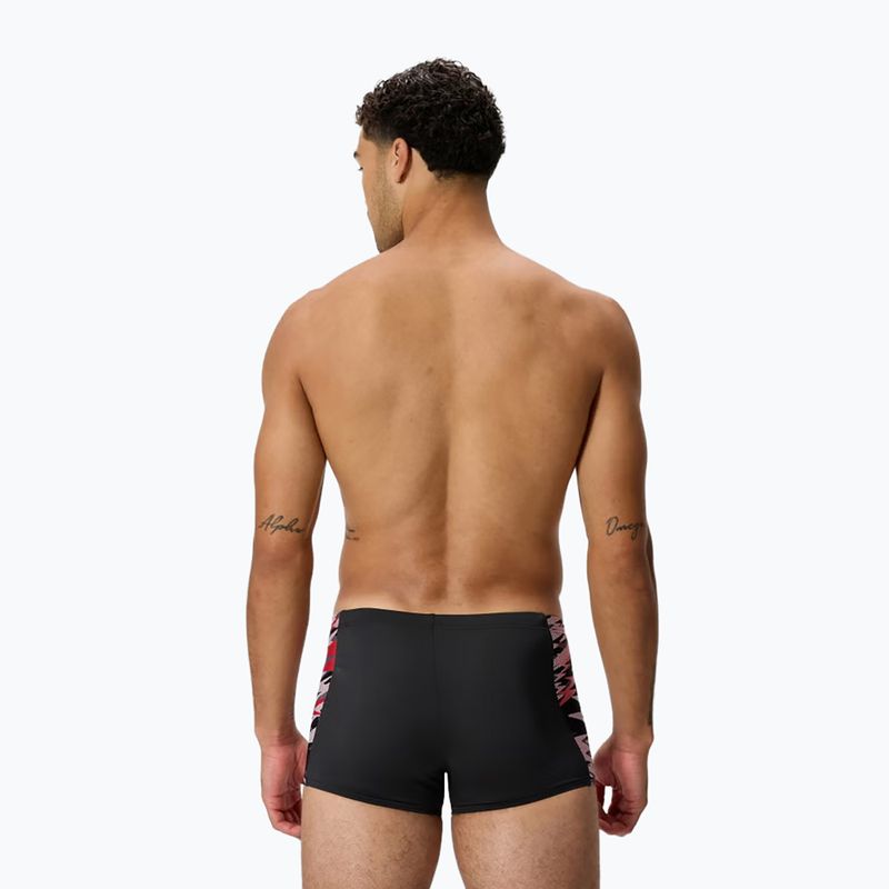 Pánske plavecké boxerky Speedo Hyperboom Splice Aquashort anthracite/high risk red 2