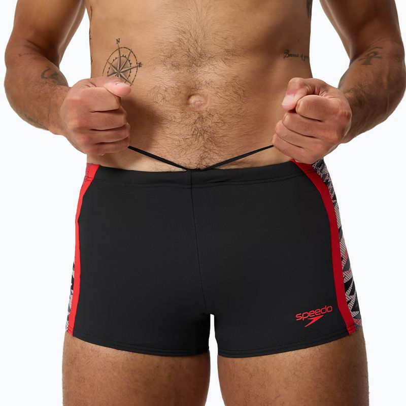 Pánske plavecké boxerky Speedo Hyperboom Splice Aquashort anthracite/high risk red 4