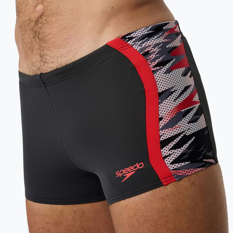 Pánske plavecké boxerky Speedo Hyperboom Splice Aquashort anthracite/high risk red 5