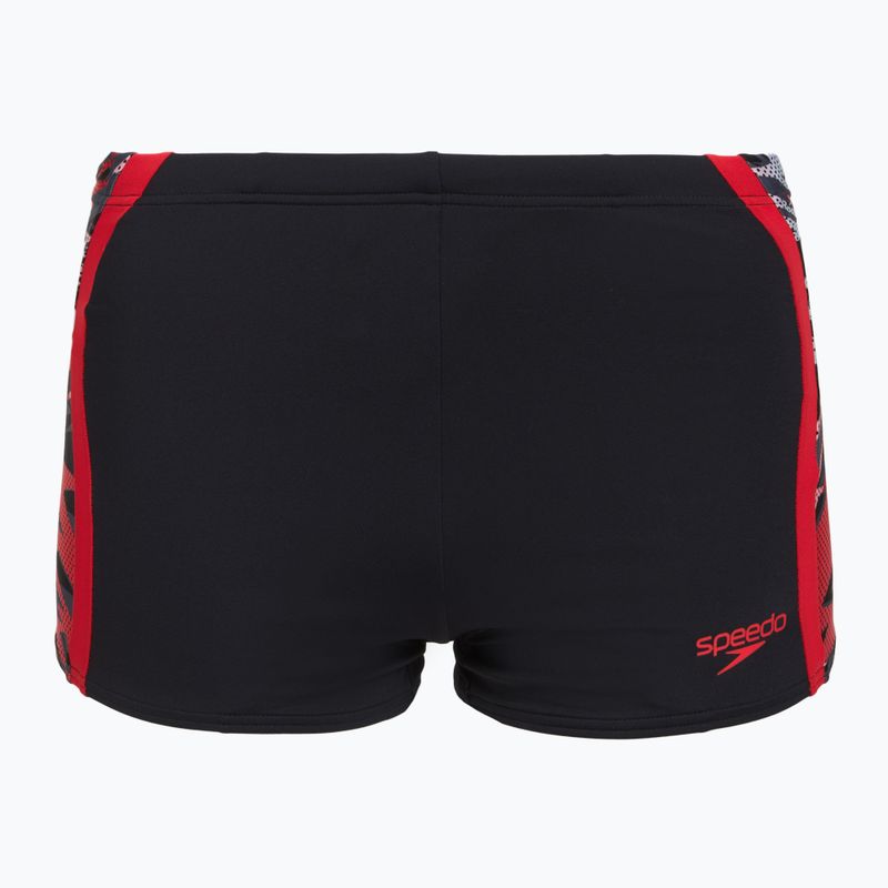 Pánske plavecké boxerky Speedo Hyperboom Splice Aquashort anthracite/high risk red