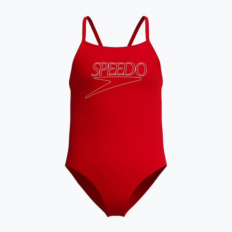 Detské jednodielne plavky Speedo Endurance+ Logo Thinstrap high risk red