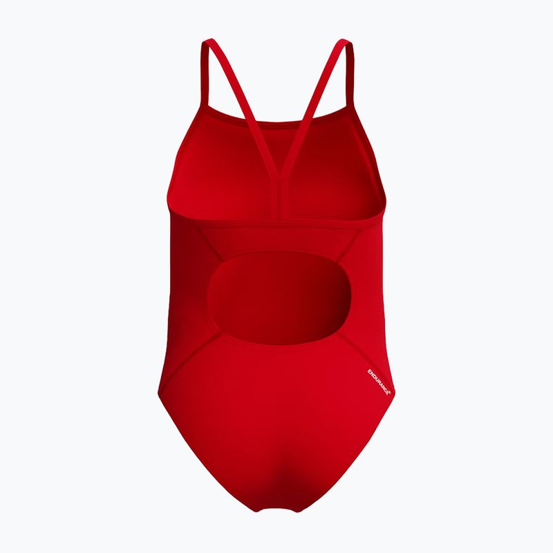 Detské jednodielne plavky Speedo Endurance+ Logo Thinstrap high risk red 2