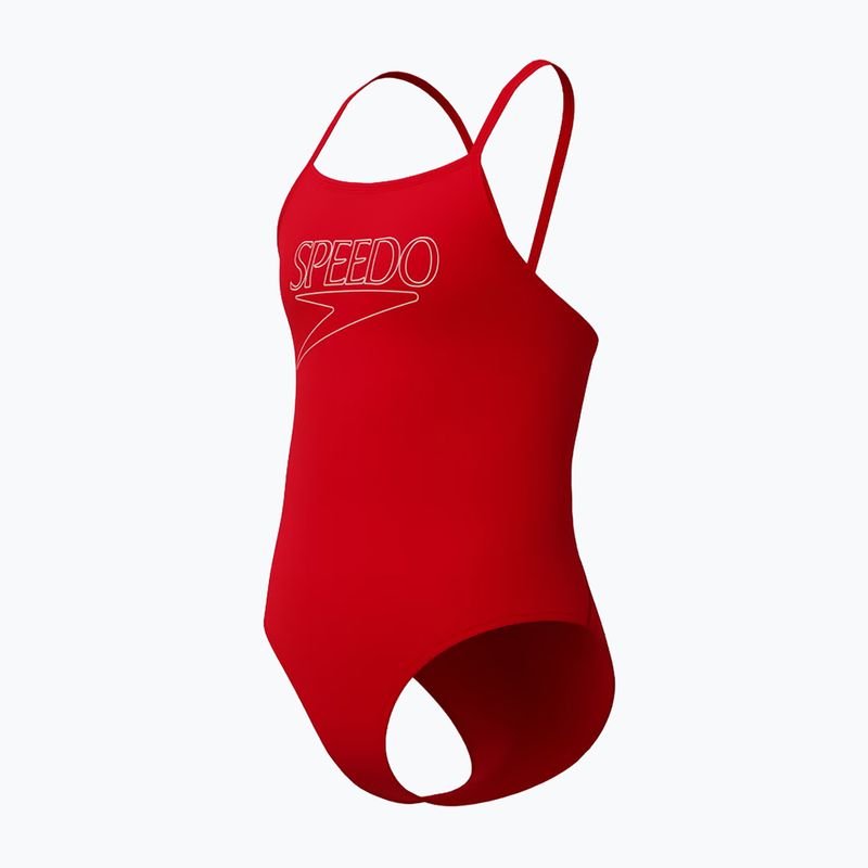 Detské jednodielne plavky Speedo Endurance+ Logo Thinstrap high risk red 3