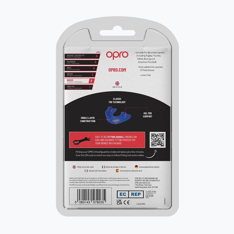 Modrý chránič čeľustí Opro Bronze GEN5 3