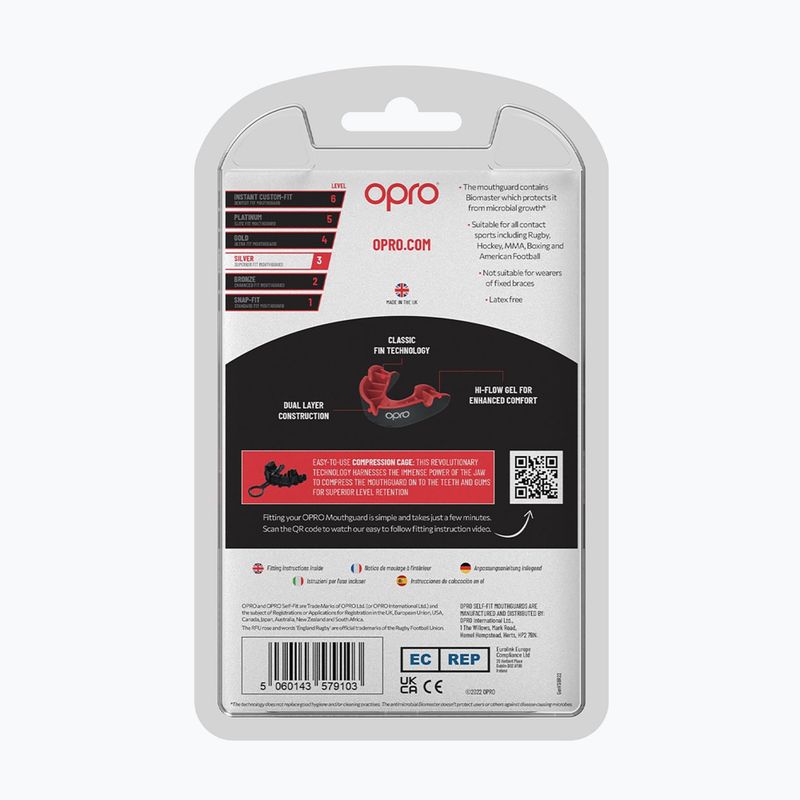Chránič zubov Opro Silver GEN4 black/red 3