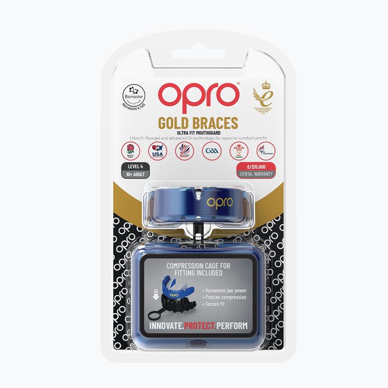 Chránič čeľuste Opro Gold Braces modrý 2