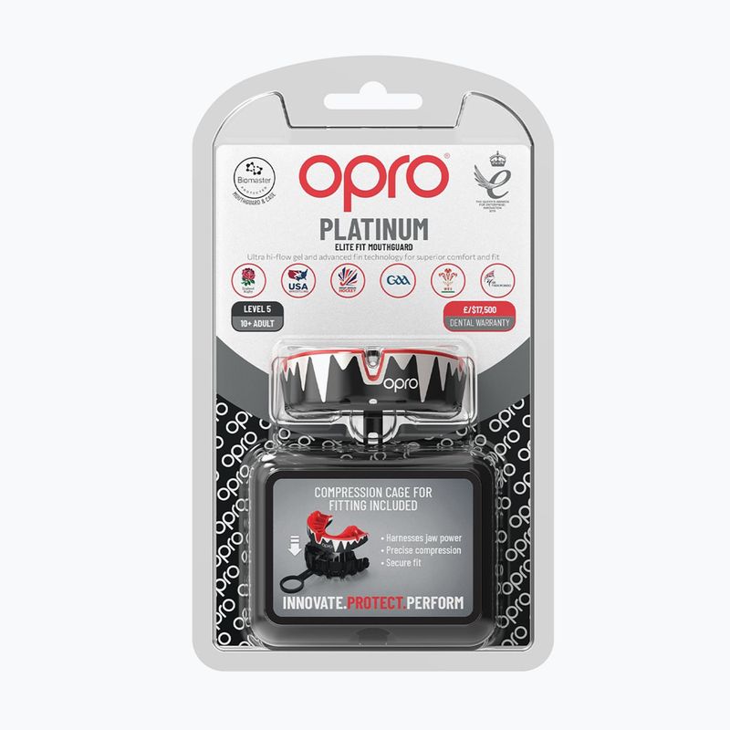 Chránič zubov Opro Platinum black/white/red 2
