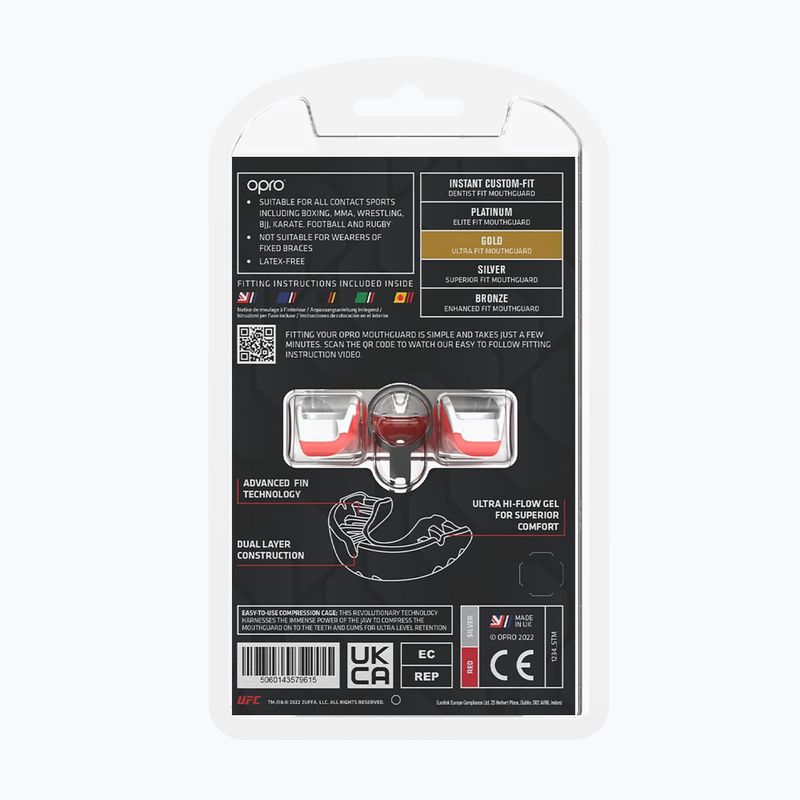 Chránič zubov Opro UFC Gold GEN2 red/silver/gold 3