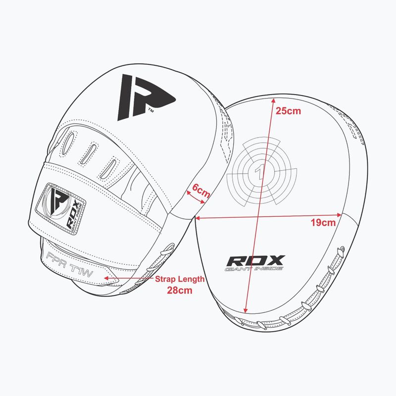 RDX Focus Pad T1 biele/čierne tréningové disky 7