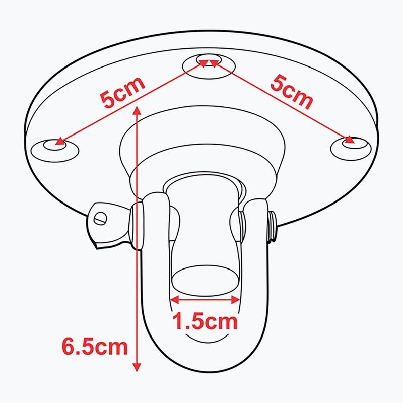 Stropný držiak pre boxovacie vrece RDX Iron Swivel Regular čierny SWI-R1B 5