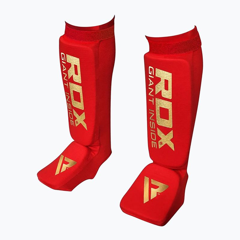 RDX Hosiery Shin Instep Penové chrániče holennej kosti a chodidla červené