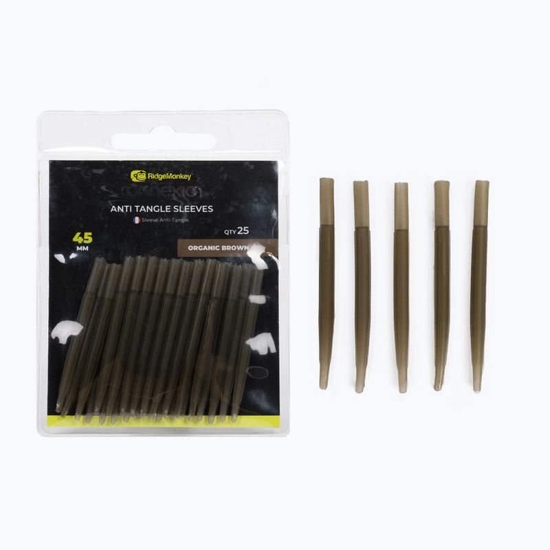 Rukávy RidgeMonkey Connexion Anti Tangle Sleeves hnedé RMT109