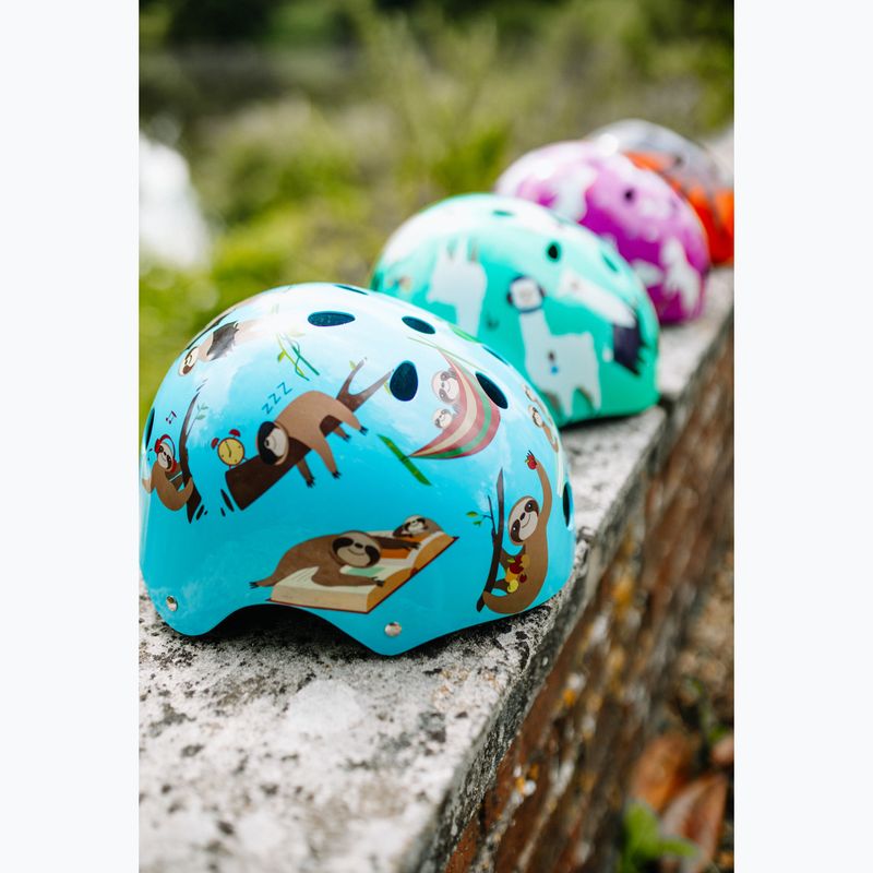 Detská cyklistická prilba Hornit Sloth modrá/hnedá 8