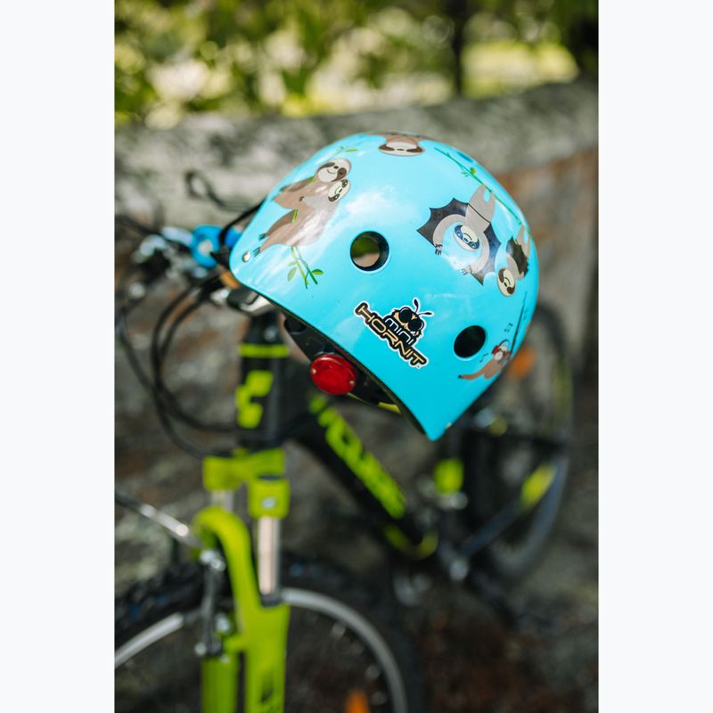 Detská cyklistická prilba Hornit Sloth modrá/hnedá 9