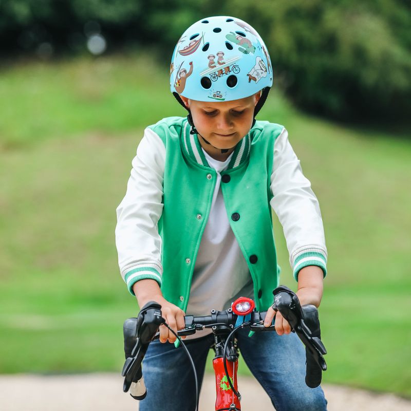 Detská cyklistická prilba Hornit Sloth modrá/hnedá 10