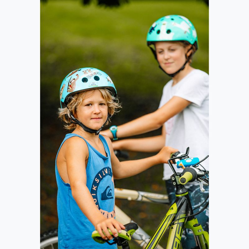 Detská cyklistická prilba Hornit Sloth modrá/hnedá 14