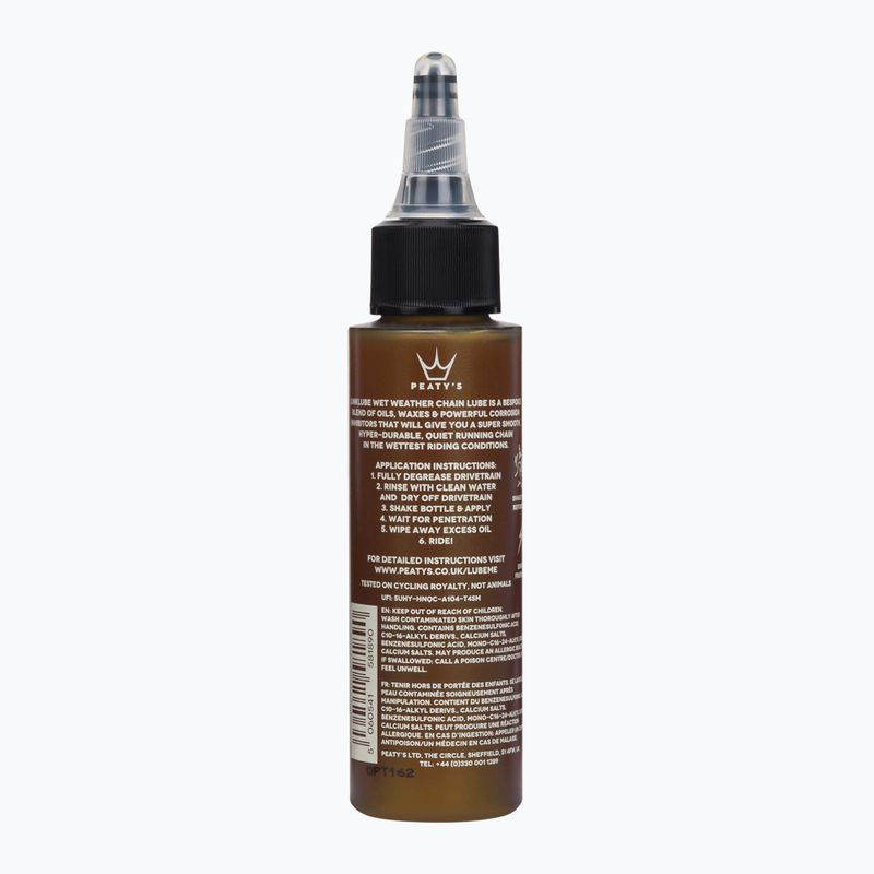 Peaty's Linklube Mazivo na mokré reťaze Pwl-120-72 hnedé 83860 2
