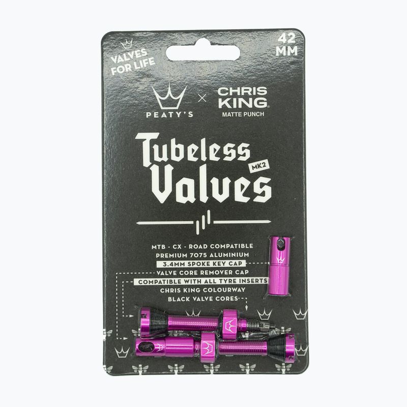 Peaty's X Chris King Mk2 bezdušové ventily sada presta ventilov PTV2-42-PUN-12 83775 2