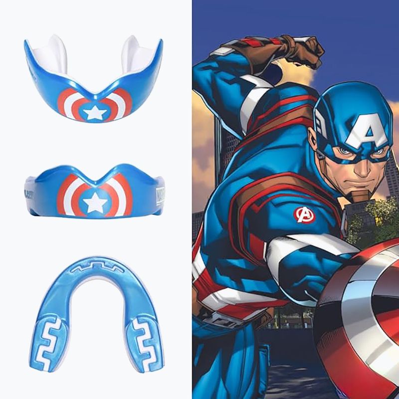 Detský chránič čeľuste SAFEJAWZ Marvel Captain America modrý 2