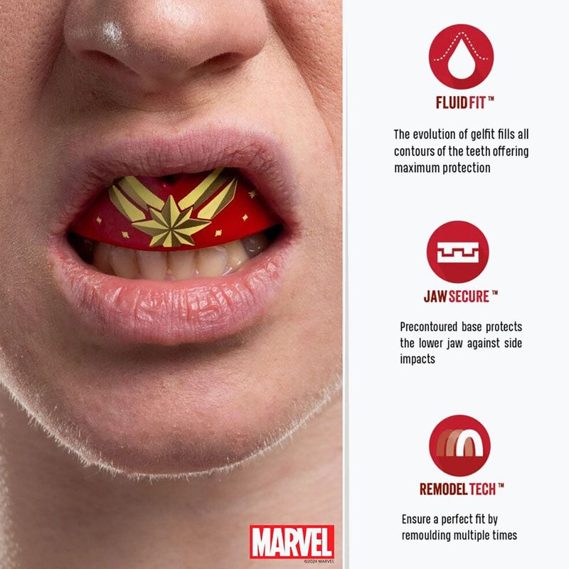 Chránič čeľuste SAFEJAWZ Marvel Captain Marvel červený 4