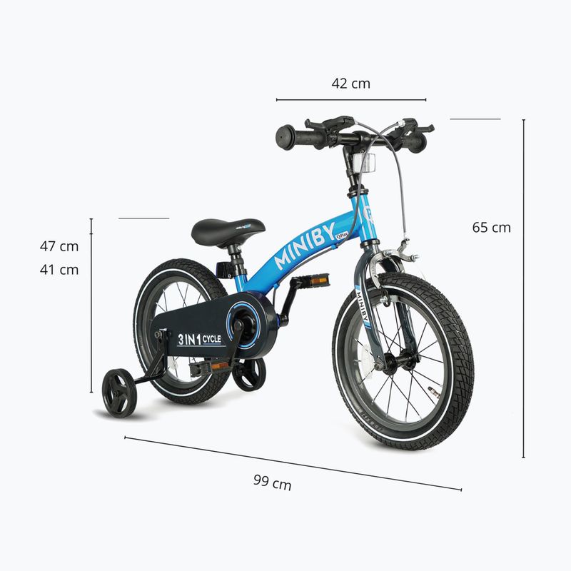 Detský bicykel Qplay Miniby 3v1 modrý 6