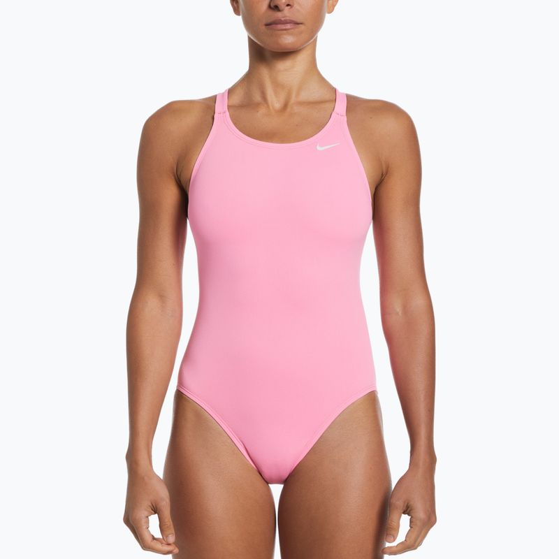 Nike Hydrastrong Solid Fastback dámske jednodielne plavky ružové NESSA001-660 4