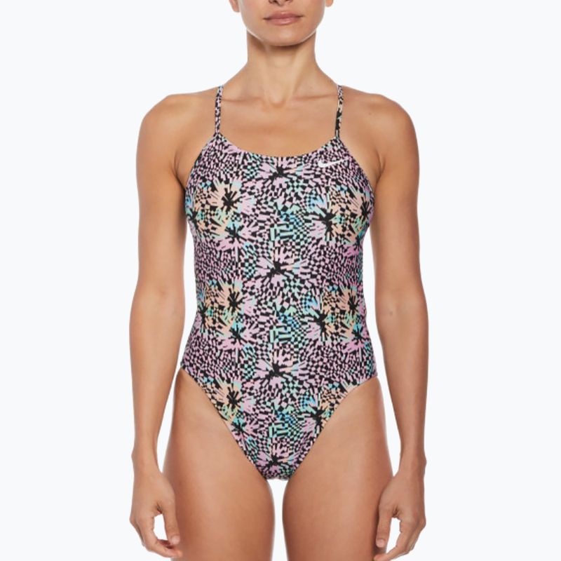 Dámske jednodielne plavky Nike Hydrastrong Multi Print pink bloom 4