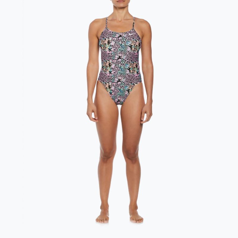 Dámske jednodielne plavky Nike Hydrastrong Multi Print pink bloom 7