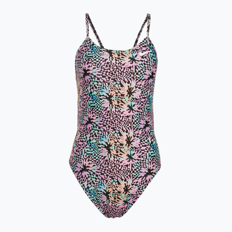 Dámske jednodielne plavky Nike Hydrastrong Multi Print pink bloom
