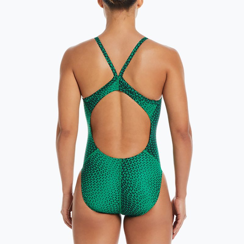 Dámske jednodielne plavky Nike Hydrastrong Delta Racerback court green 5