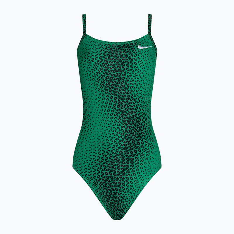 Dámske jednodielne plavky Nike Hydrastrong Delta Racerback court green