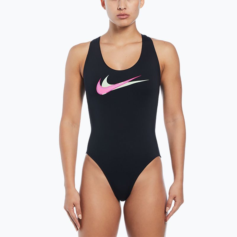 Dámske jednodielne plavky Nike Multi Logo Crossback black