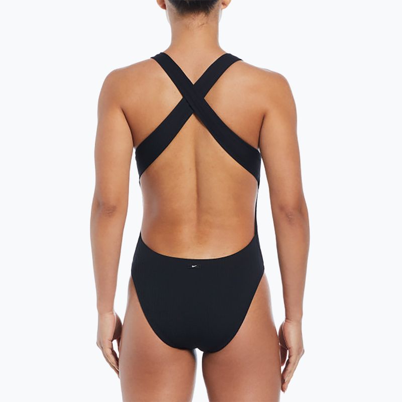 Jednodielne plavky Nike Elevated Essential Pucker Crossback black 5
