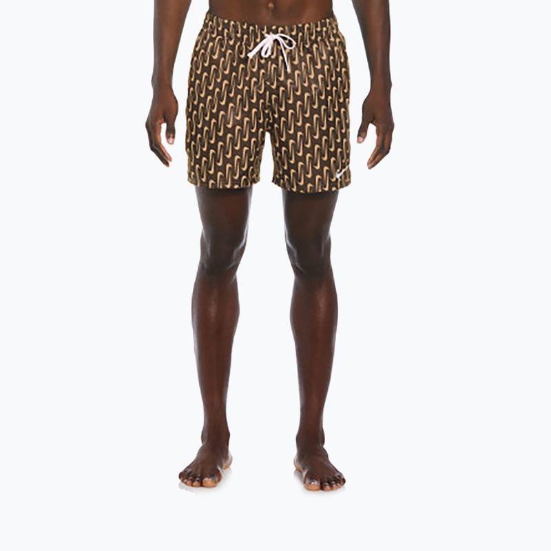 Pánske plavecké šortky Nike Swoosh Link 5" Volley cacao wow 4