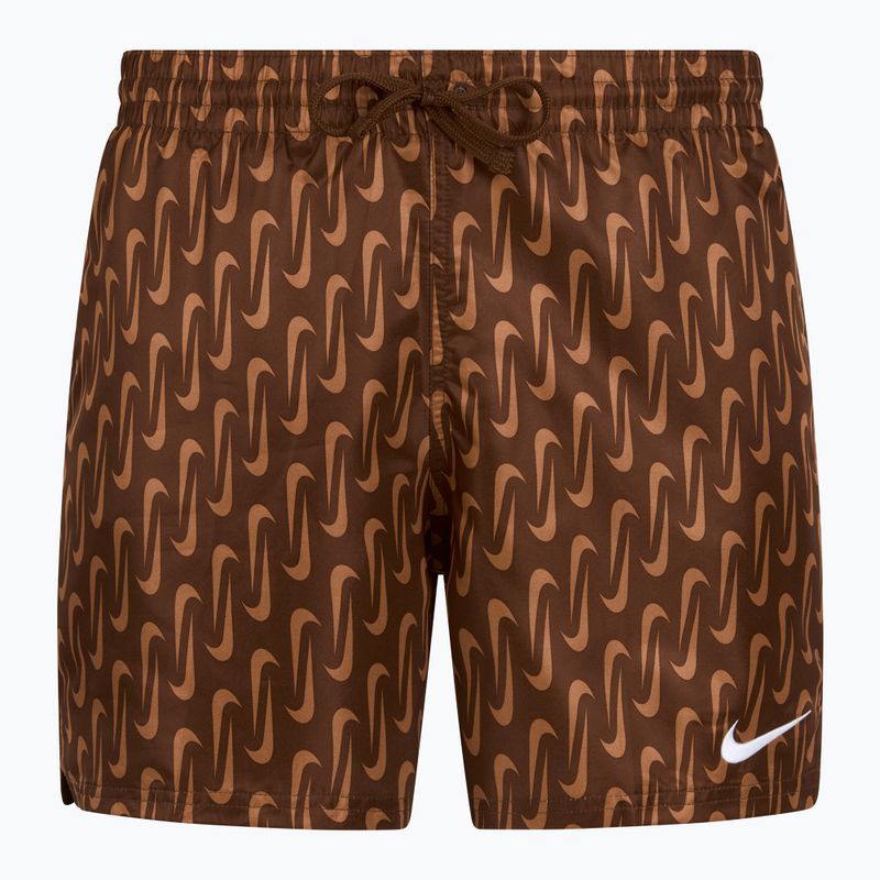 Pánske plavecké šortky Nike Swoosh Link 5" Volley cacao wow