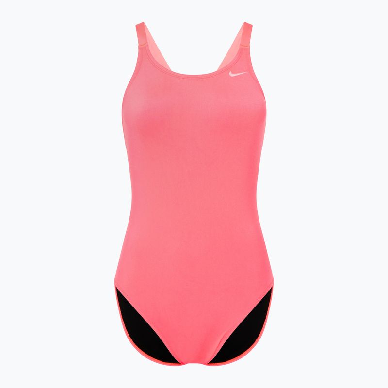 Dámske jednodielne plavky Nike Hydrastrong Solid Fastback hot punch