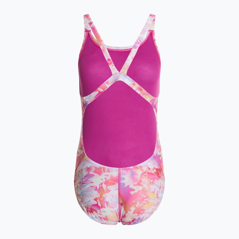 Dámske jednodielne plavky Nike Hydrastrong Multi Print Fastback warm multi 2