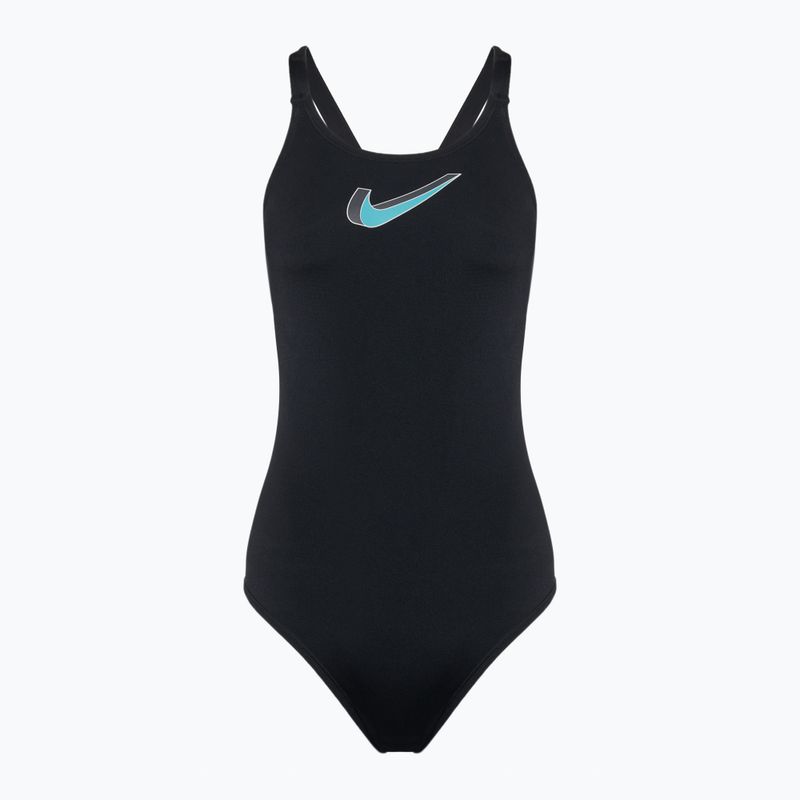 Dámske jednodielne plavky Nike Hydrastrong 3D Swoosh Fastback black