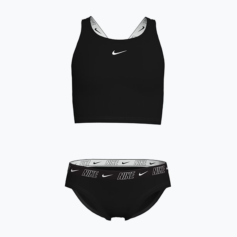 Detské dvojdielne plavky Nike Logo Tape Crossback Midkini black