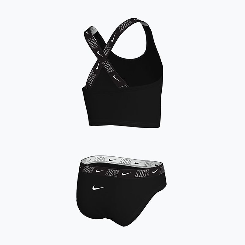 Detské dvojdielne plavky Nike Logo Tape Crossback Midkini black 2