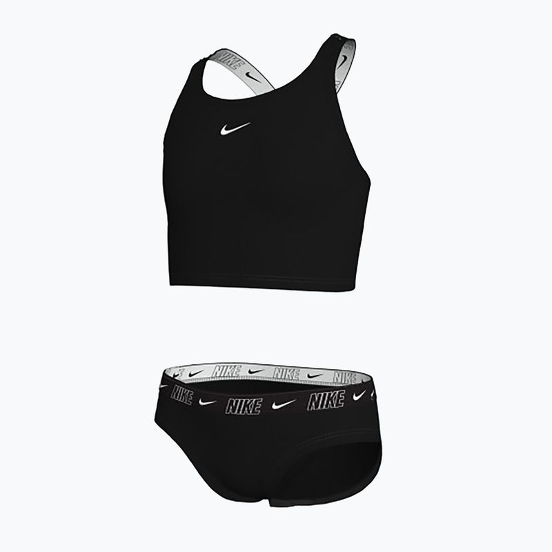 Detské dvojdielne plavky Nike Logo Tape Crossback Midkini black 3