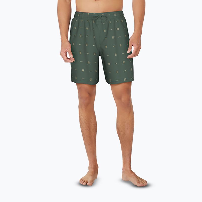 Pánske plavecké šortky Nike Luxe Letter 7" Volley fir