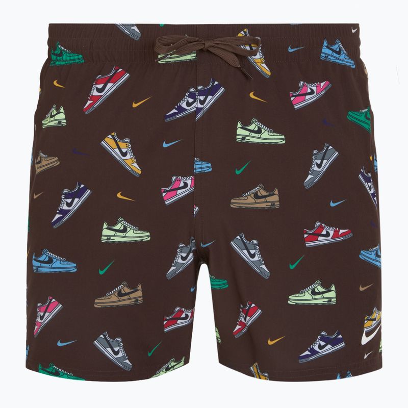 Pánske plavecké šortky Nike Multi Print 5" Volley baroque brown