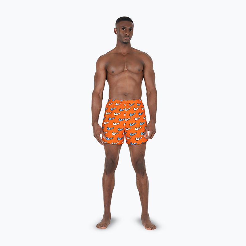 Pánske plavecké šortky Nike Multi Print 5" Volley orange blaze 2