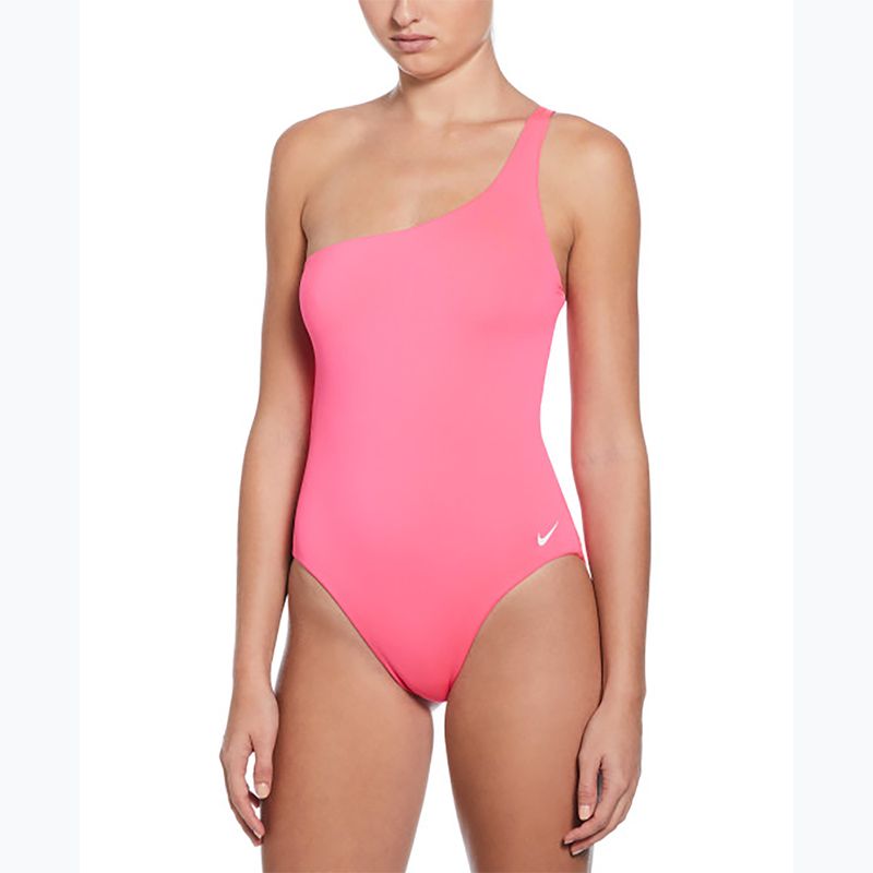 Dámske jednodielne plavky Nike Essential Asymmetrical hyper pink