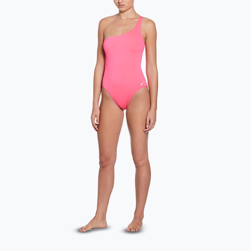 Dámske jednodielne plavky Nike Essential Asymmetrical hyper pink 2